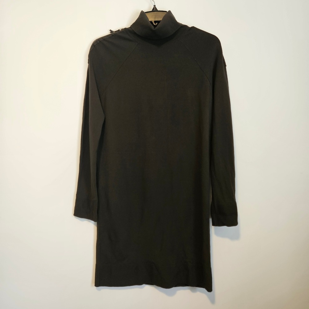 Annette Gortz Turtleneck Knit Dress S Minimalist Lagenlook Zipper Office Career